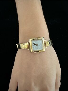 Timex Women's Gold Tone Square Case Bracelet Watch